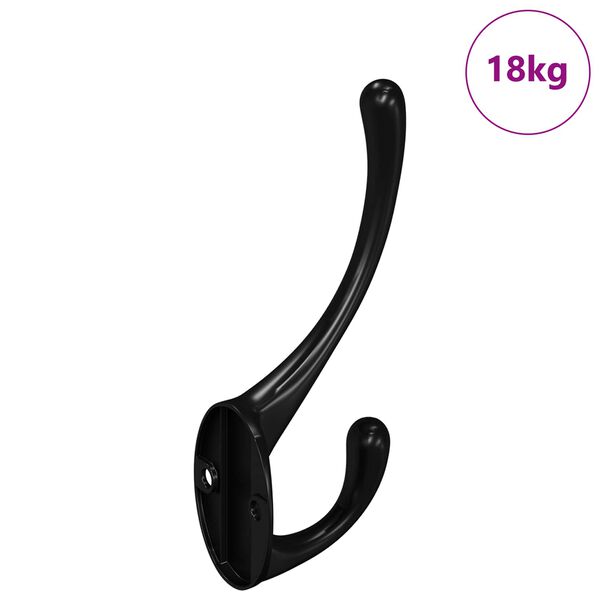 vidaXL Clothes Hook 346 pcs Black 102 x 29 x 47mm Zinc Alloy