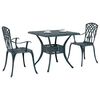 vidaXL Garden Table Set 3 pcs Green Cast Aluminium
