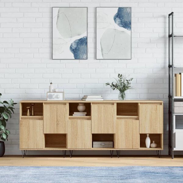 vidaXL Sideboards 3 pcs Sonoma Oak Engineered Wood
