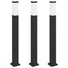 vidaXL Bollard Lights with Outlet 3 pcs 80 cm Black IP44