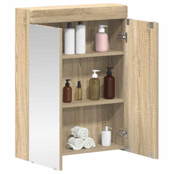 vidaXL Bathroom Mirror Cabinet TULUM Sonoma Oak 60 x 16.5 x 78 cm