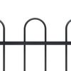 vidaXL Garden Fence with Hoop Top Steel 1248x120 cm Black