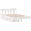vidaXL Bed Frame without Mattress White 150x200 cm King Size Solid Wood Pine