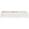 vidaXL Bed Frame without Mattress with Drawers White 90x200 cm Solid Wood Pine