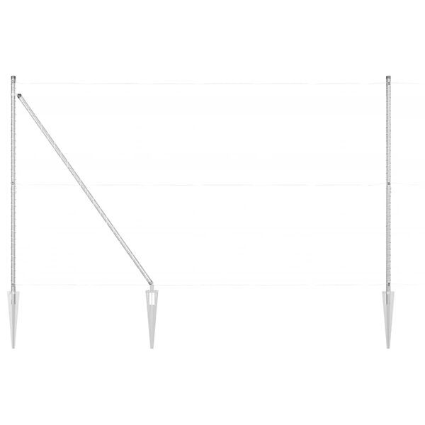 vidaXL Fence Post Other 52 pcs Grey 3.2 x 3.2 x 170 cm Steel