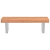 vidaXL Basin Shelf Wall Mounted Steel and Solid Wood Beech