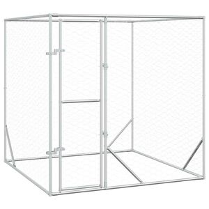 vidaXL Outdoor Dog Kennel Silver 2x2x2 m Galvanised Steel