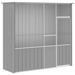 vidaXL Bird Cage Grey 215x78x200 cm Galvanised Steel