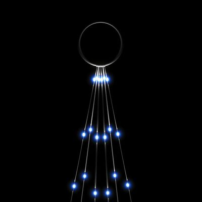 vidaXL Christmas Tree on Flagpole Blue 108 LEDs 180 cm