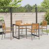 vidaXL Garden Dining Set 5 pcs Grey and Brown Poly Rattan
