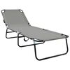 vidaXL Folding Sun Lounger Folding Grey 188 x 57 x 86.5 cm Polyester