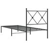 vidaXL Metal Bed Frame without Mattress with Headboard Black 80x200cm