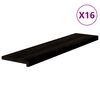 vidaXL Stair Treads 16 pcs Brown Black 110x25x2 cm Solid Wood Oak