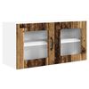 vidaXL Wall Glass Cabinet PORTO Old Wood 80 x 31 x 40 cm