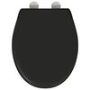 vidaXL Toilet Seat Black 47 x 37 x 4 cm Duroplast