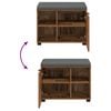 vidaXL Hall Bench Old Wood 60 x 38 x 46 cm Engineered Wood and Fabric