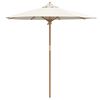 vidaXL Garden Parasol Cream White Ø 217 x 230 cm Bamboo
