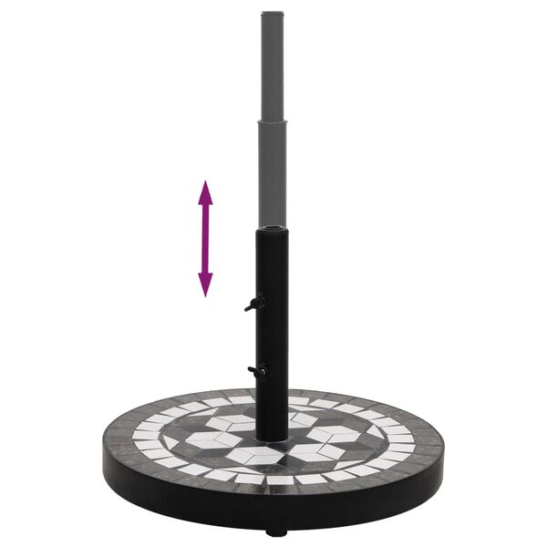 vidaXL Parasol Base Black and White Round 12 kg