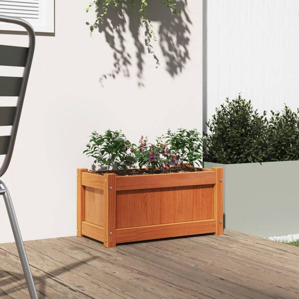 vidaXL Garden Planter Wax Brown 60x31x31 cm Solid Wood Pine