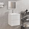vidaXL Bathroom Sink Cabinet with Basin and Mirror High Gloss White