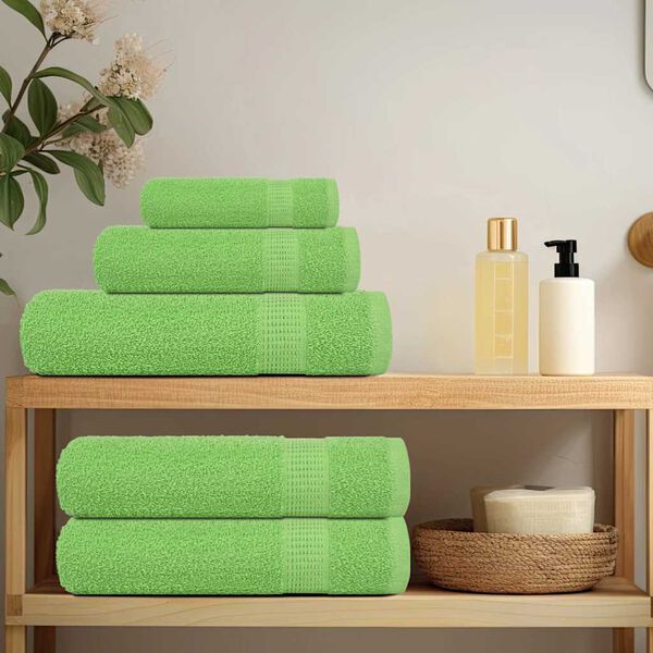 vidaXL Bath Towels "FROGN" 10 pcs Apple Green 100x150 cm 360 gsm