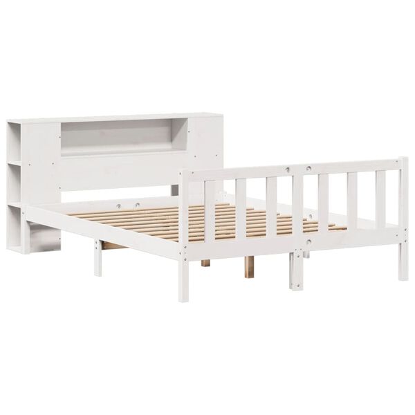 vidaXL Bookcase Bed without Mattress White 120x200 cm Solid Wood Pine