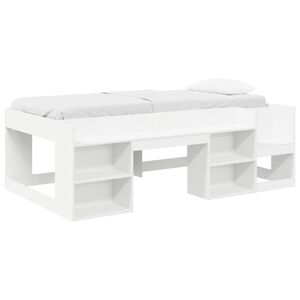 vidaXL Kids'Bed Frame with Storage White 90 x 190 cm Engineered Wood