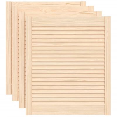vidaXL Cabinet Doors Louvred Design 4 pcs 69x59.4 cm Solid Wood Pine