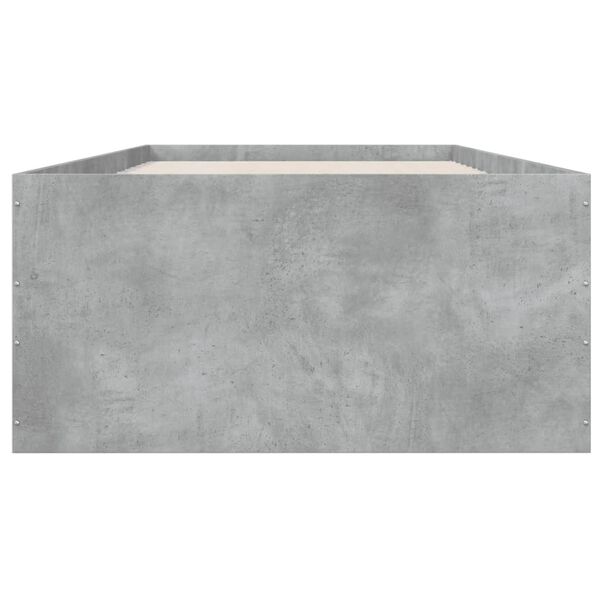 vidaXL Bed Frame without Mattress Concrete Grey 100x200 cm