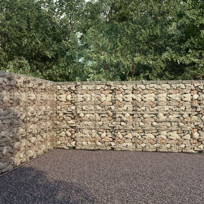 vidaXL Gabion Wall with Covers Galvanised Steel 600x30x200 cm