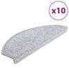 vidaXL Stair Mats 10 pcs 65x24x4 cm Light Grey Half Round Large