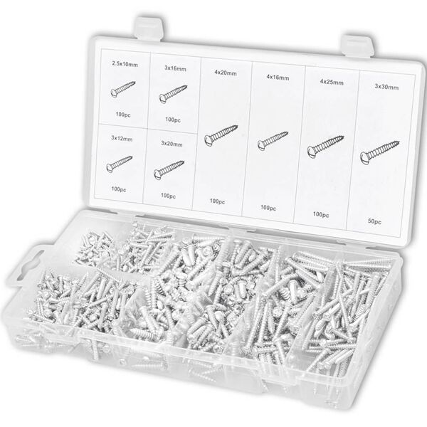 750 pcs Sheet Metal Screw Assortment Metric Screw Kit