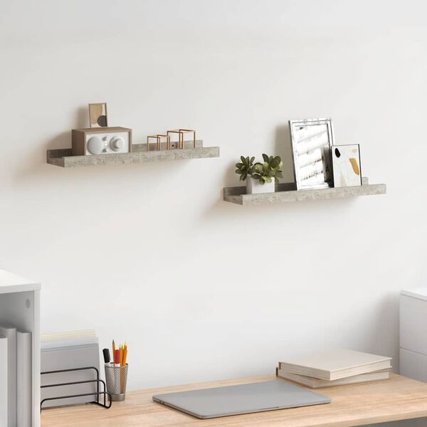 vidaXL Wall Shelves 2 pcs Concrete Grey 40x9x3 cm