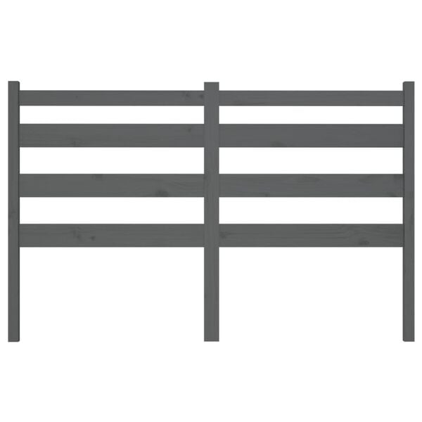 vidaXL Bed Headboard Grey 126x4x100 cm Solid Wood Pine