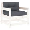 vidaXL Garden Chairs with Cushions 2 pcs White Solid Wood Pine