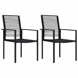 vidaXL Garden Chairs 2 pcs PVC Rattan Black