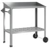 vidaXL Potting Table with Wheels Silver 96 x 50 x 89 cm