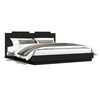 vidaXL Bed Frame with LED without Mattress Black 160x200 cm