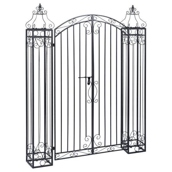 vidaXL Ornamental Garden Gate Wrought Iron 122x20.5x160 cm