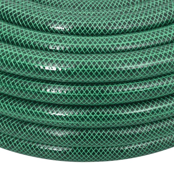 vidaXL Garden Hose with Fitting Set Green 0.75" 100 m PVC