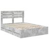 vidaXL Bed Frame with Drawer Concrete Grey 160 x 200 cm Engineer Wood