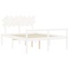 vidaXL Senior Bed without Mattress White King Size Solid Wood