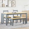 vidaXL 4 Piece Dining Set Panama Grey Solid Wood Pine