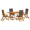 vidaXL 7 Piece Garden Dining Set Solid Wood Acacia and Textilene