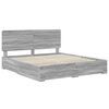 vidaXL Bed Frame with Drawer Grey Sonoma 200 x 200 cm Engineered Wood