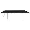 vidaXL Manual Retractable Awning with Posts 3.5x2.5 m Anthracite