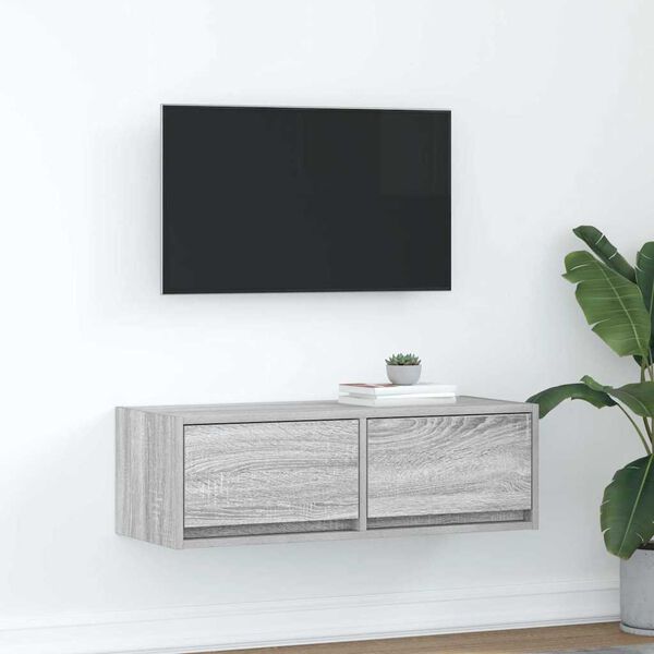 vidaXL TV Cabinet Grey Sonoma 80x31x25.5 cm Engineered Wood
