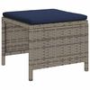 vidaXL Garden Sofa Set 6 pcs Grey and navy blue Poly Rattan