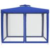 vidaXL Gazebo with Double Roof Blue 3x3x2.68 m Fabric