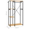 vidaXL Wardrobe Black and Oak 90x40x167 cm Metal and Engineered Wood